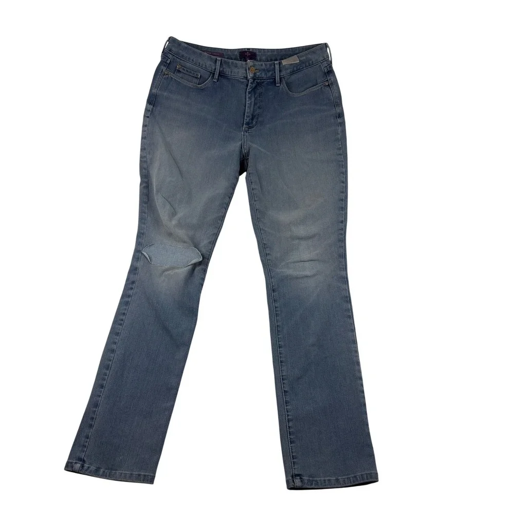 NYDJ Alina Legging Jeans Womens 12 Blue Medium Wash Lift Tuck Skinny Denim 1218